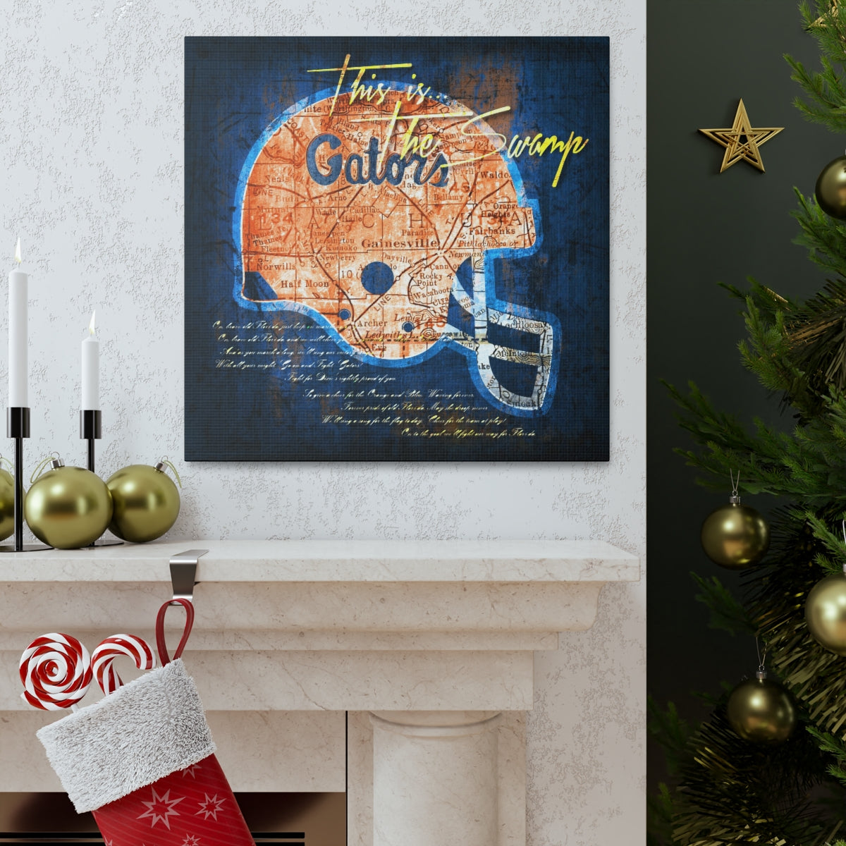 Florida Gators Vintage Canvas Map | Fight Song Lyrics