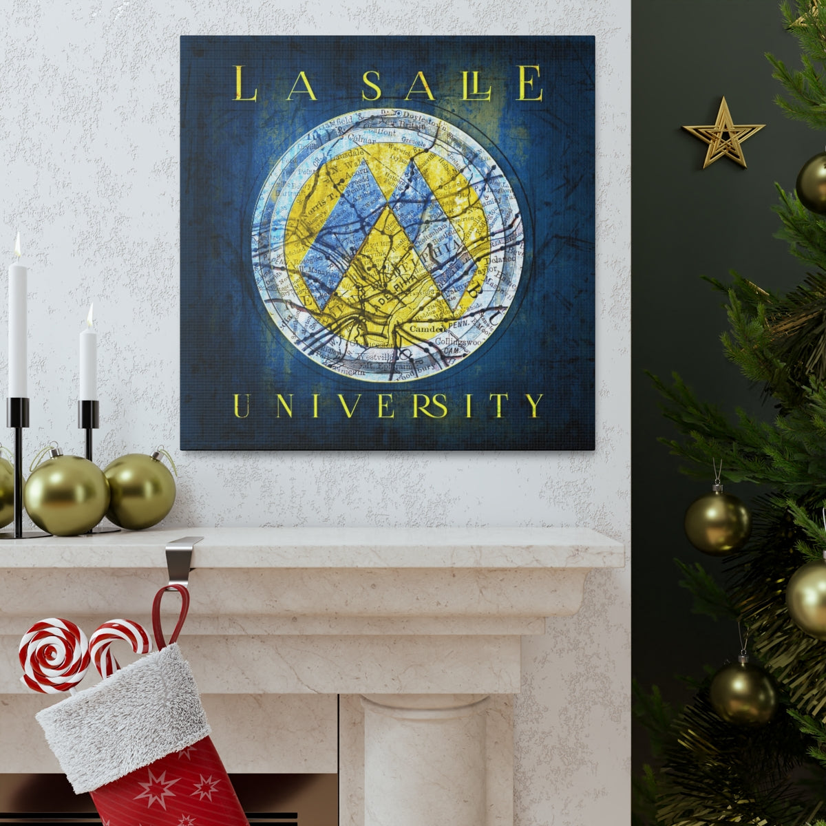 La Salle University Vintage Canvas Map