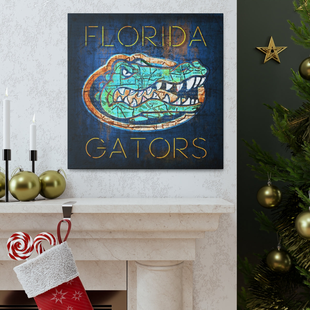 Florida Gators Vintage Canvas Map