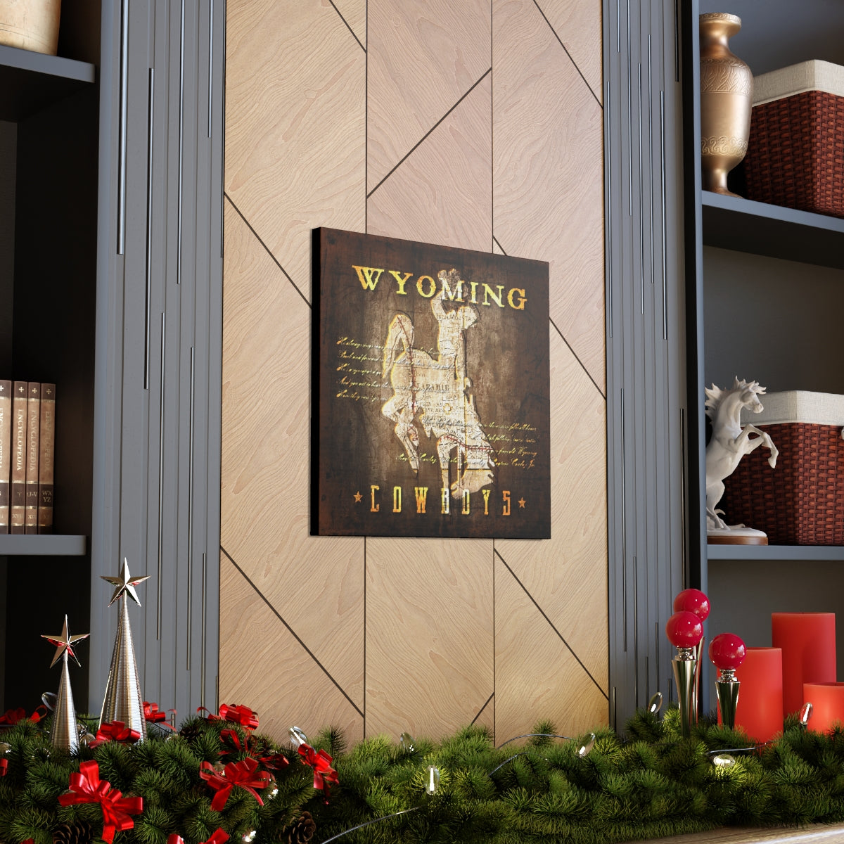 Wyoming Cowboys Vintage Canvas Map | Fight Song Lyrics