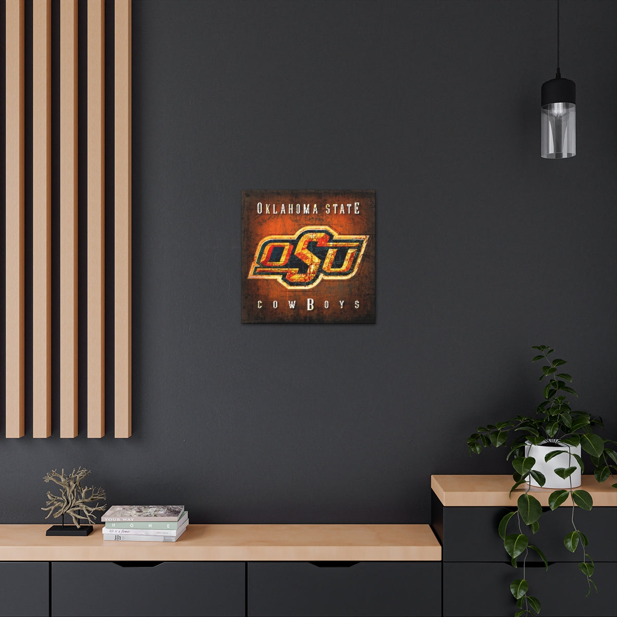 Oklahoma State Cowboys Vintage Canvas Map
