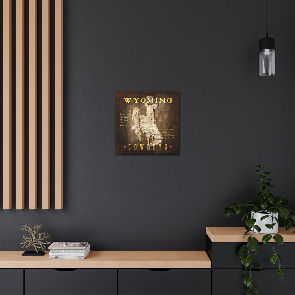 Wyoming Cowboys Vintage Canvas Map | Fight Song Lyrics