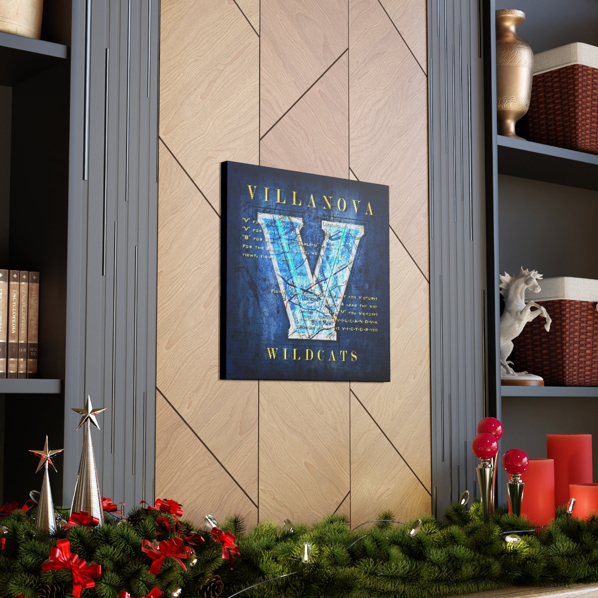 Villanova Wildcats Vintage Canvas Map | Fight Song Lyrics