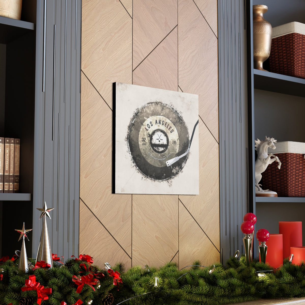 Los Angeles Kings Hockey Puck Turntable Canvas Art