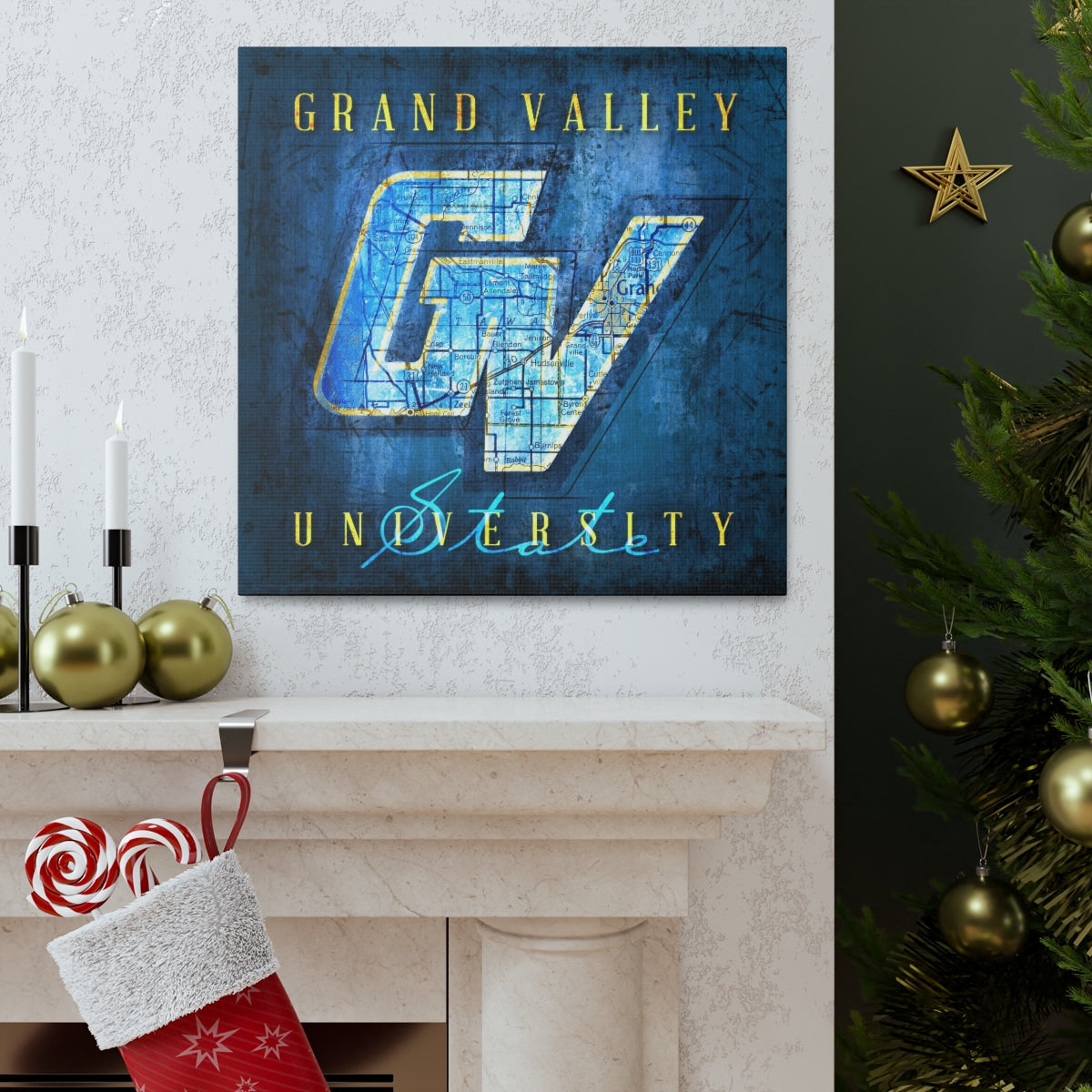 Grand Valley State University Vintage Canvas Map