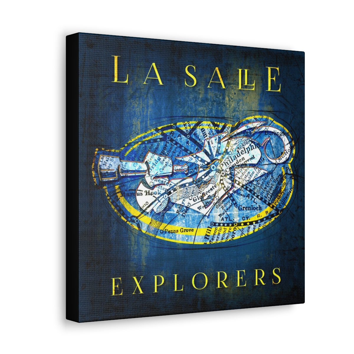 La Salle Explorers Vintage Canvas Map