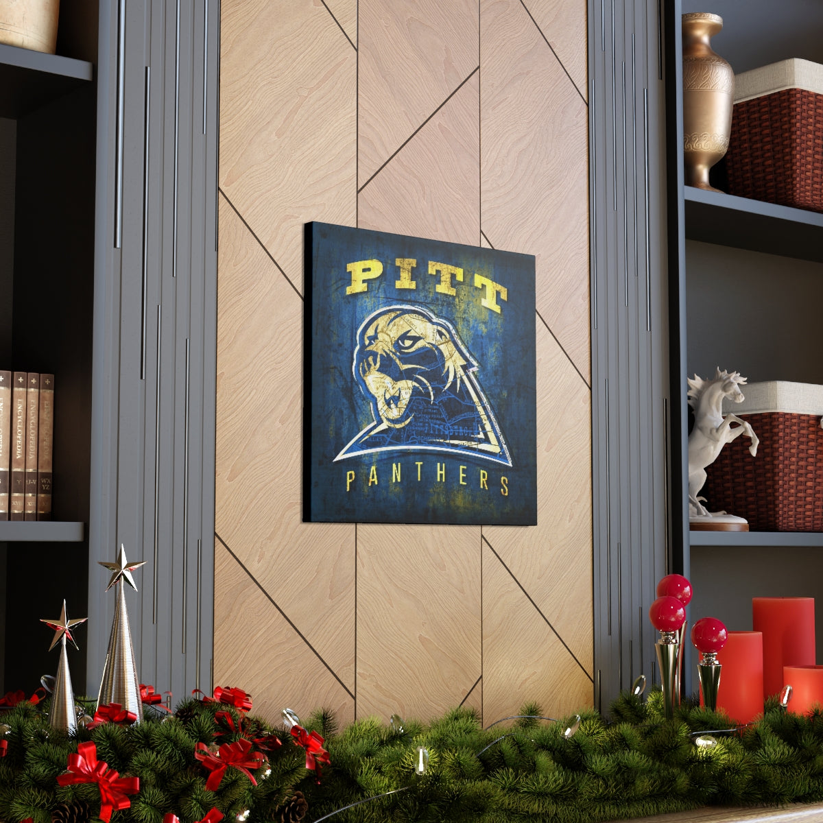 Pitt Panthers Vintage Canvas Map