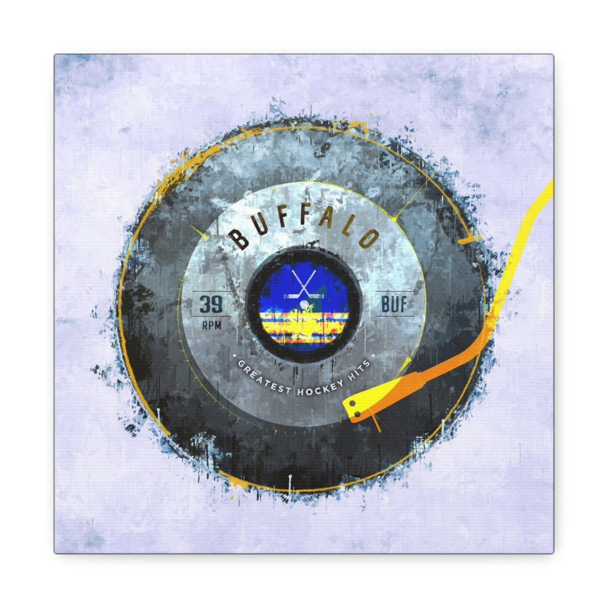 Buffalo Sabres Hockey Puck Turntable Canvas Art