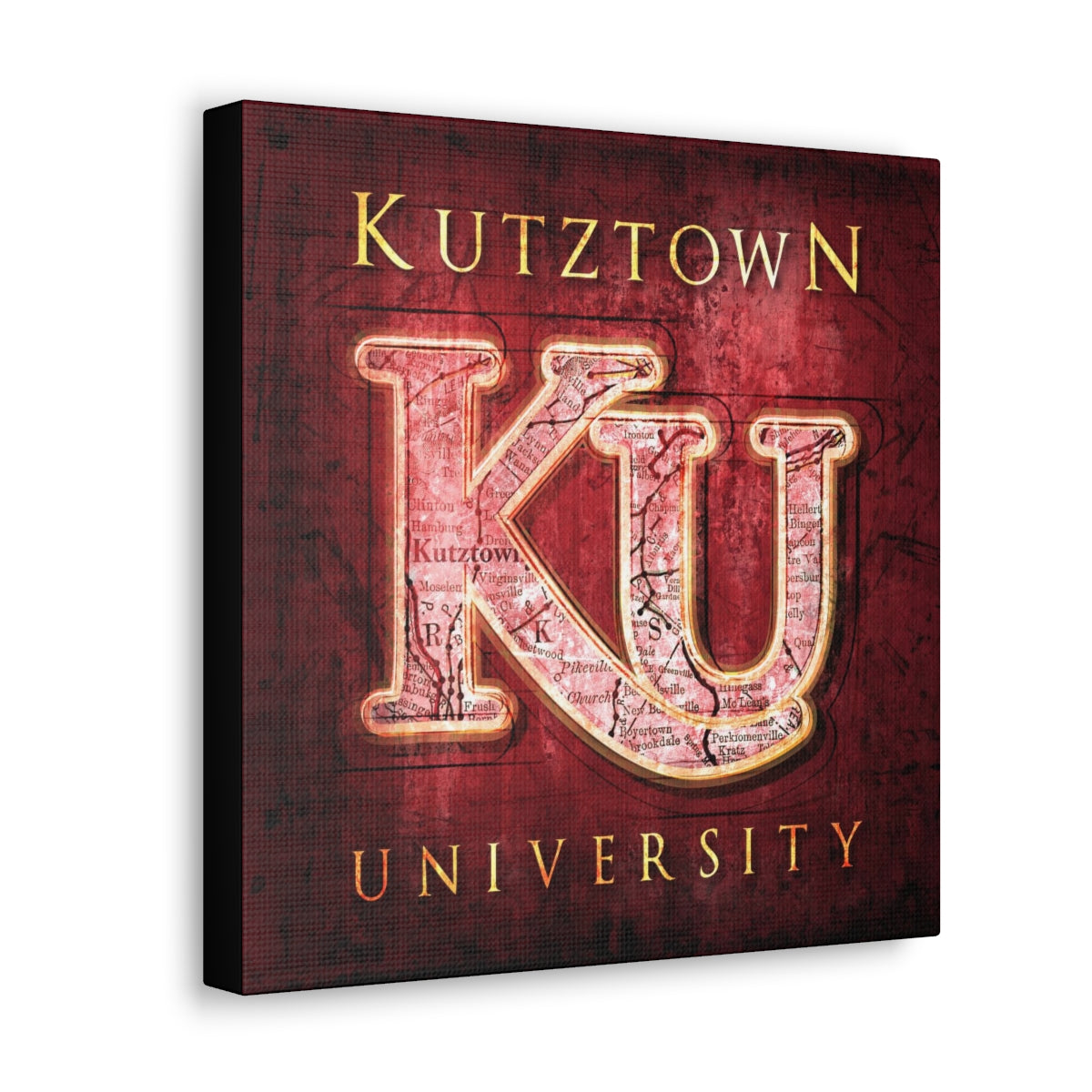 Kutztown University Vintage Canvas Map