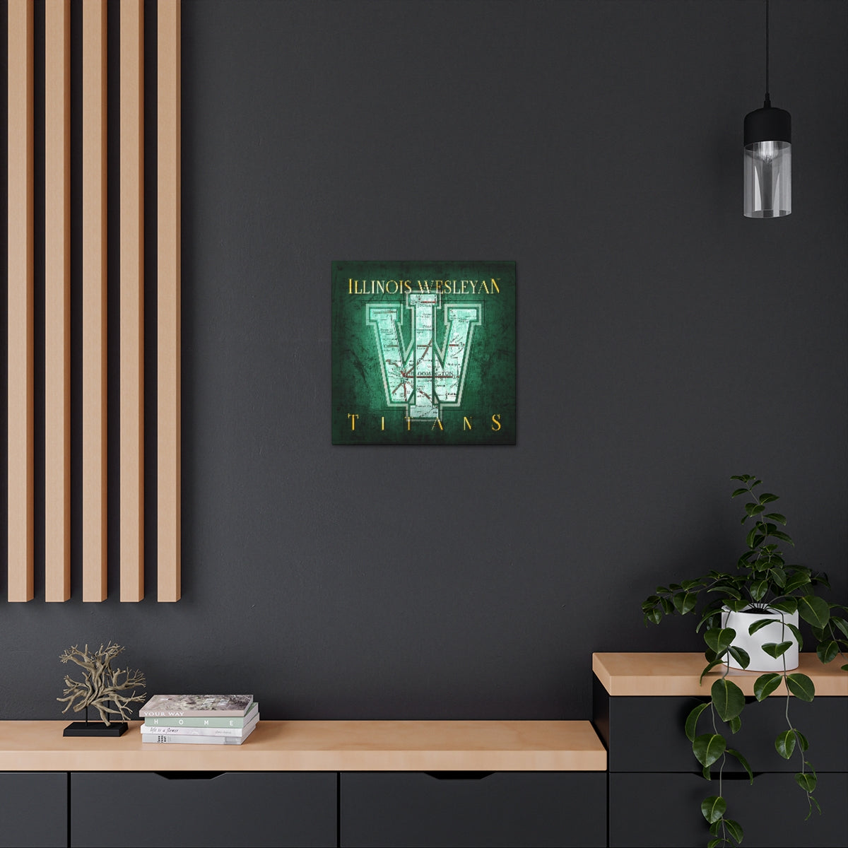 Illinois Wesleyan Titans Vintage Canvas Map