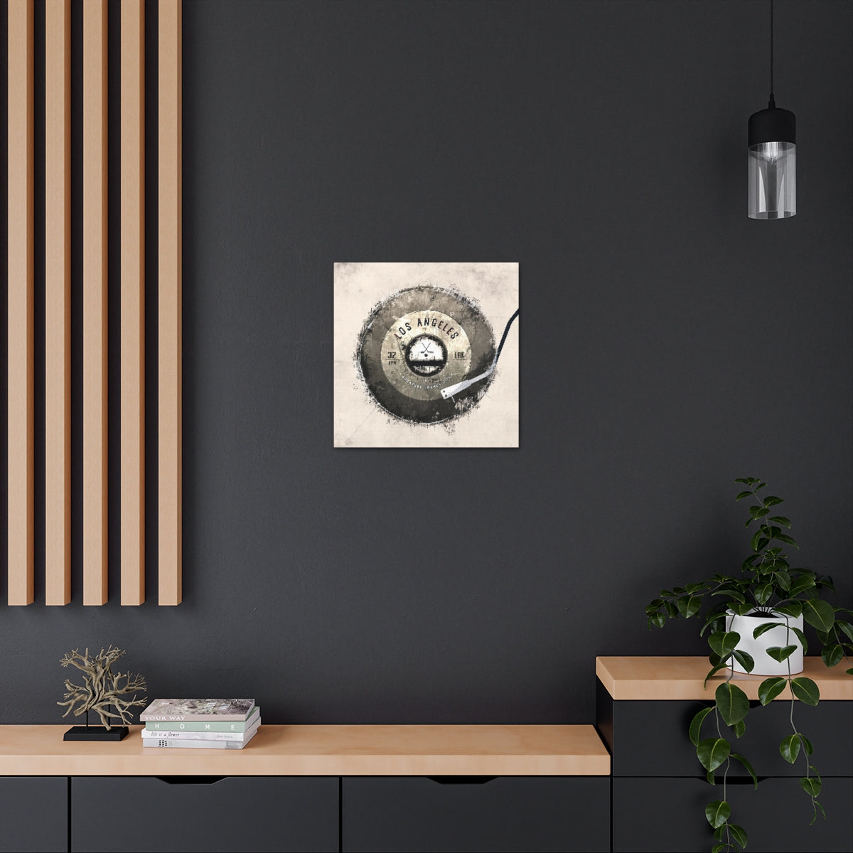 Los Angeles Kings Hockey Puck Turntable Canvas Art