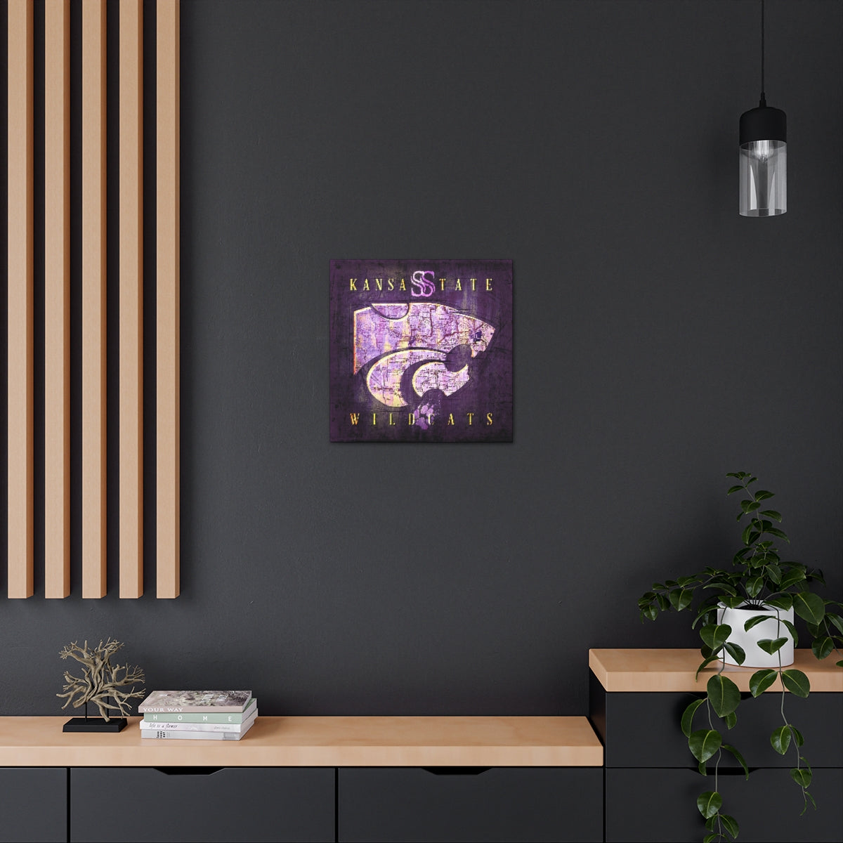 Kansas State Wildcats Vintage Canvas Map