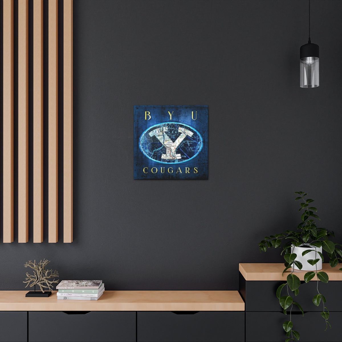 BYU Cougars Vintage Canvas Map