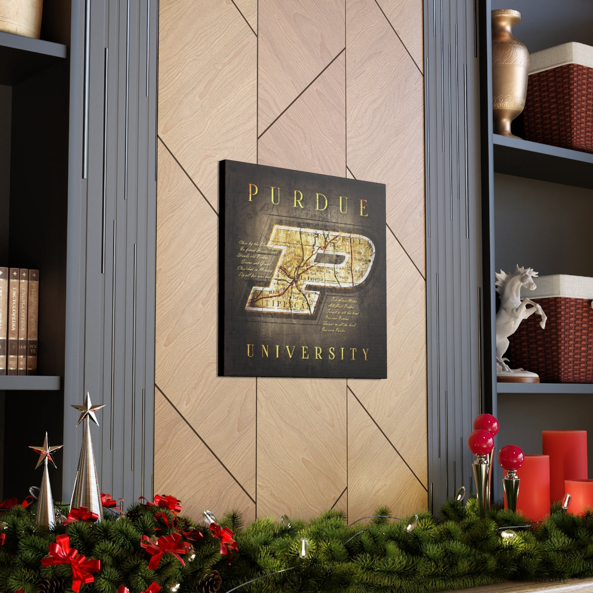 Purdue Boilermakers Vintage Canvas Map | Fight Song Lyrics