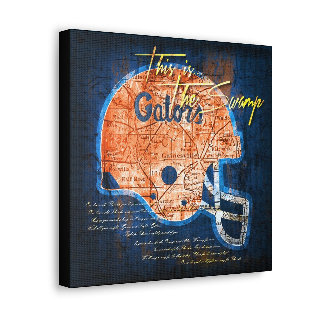Florida Gators Vintage Canvas Map | Fight Song Lyrics