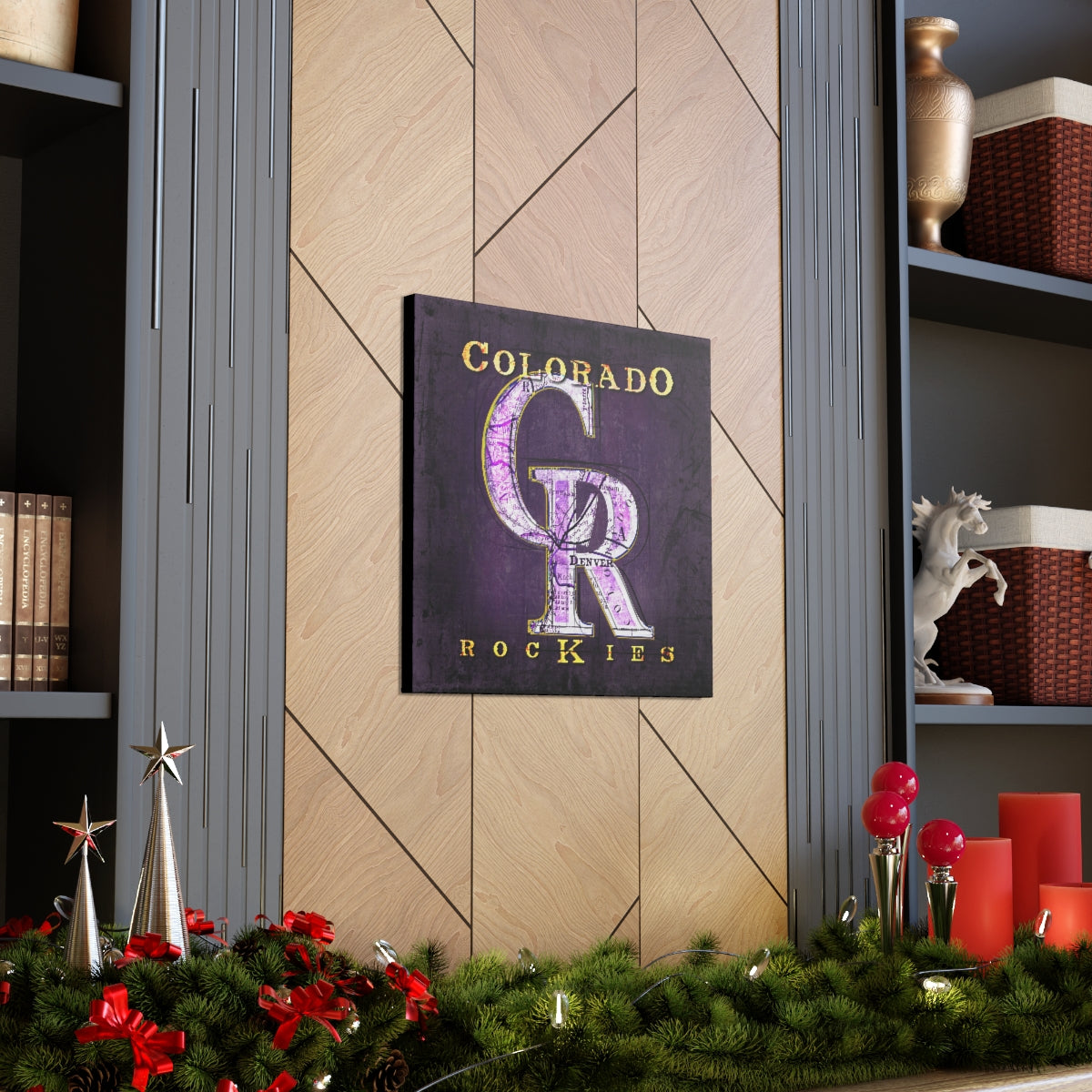 Colorado Rockies Vintage Canvas Map