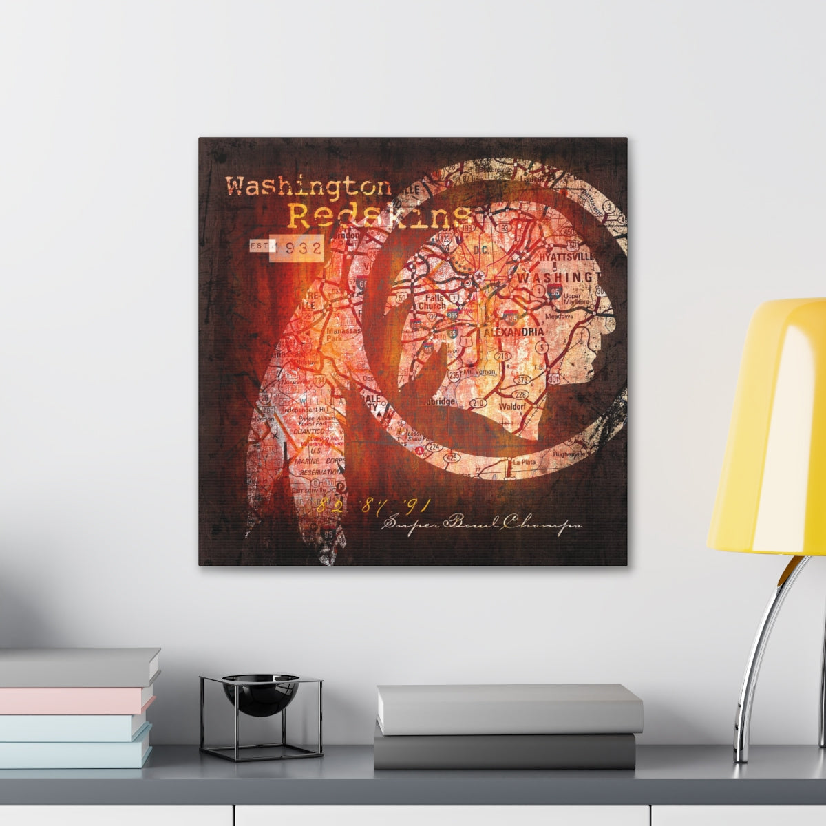 Washington Redskins Vintage Canvas Map | Throwback