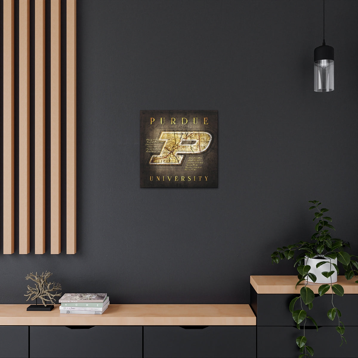 Purdue Boilermakers Vintage Canvas Map | Fight Song Lyrics