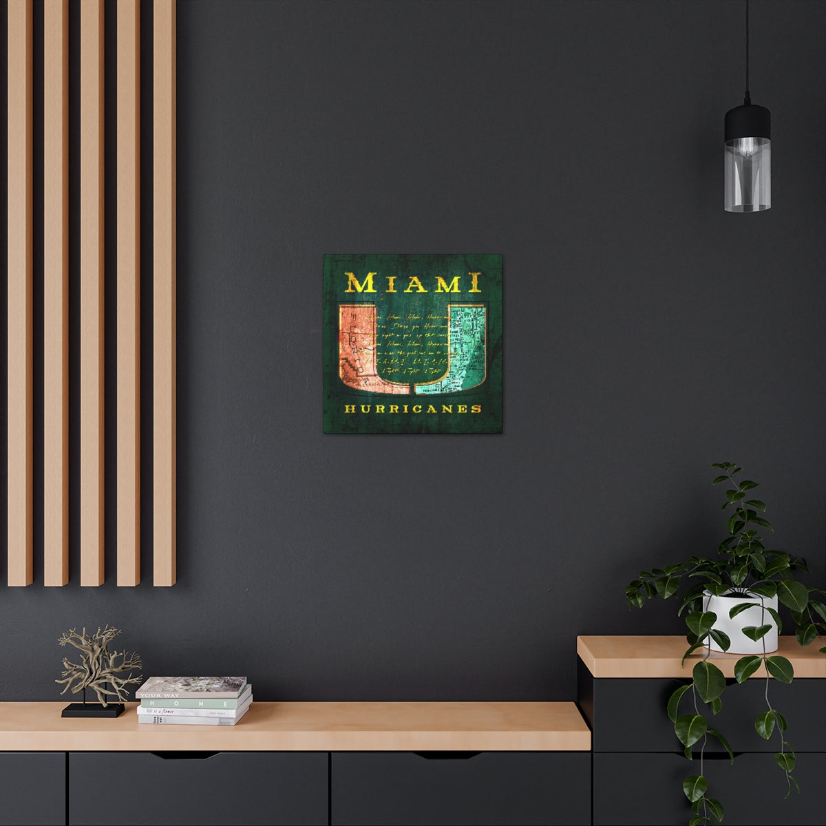 Miami Hurricanes Vintage Canvas Map | Fight Song Lyrics