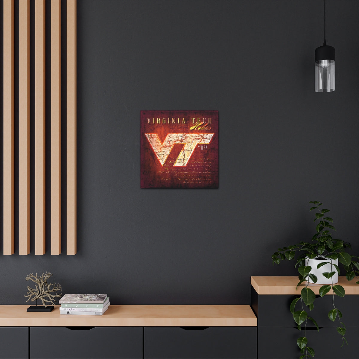 Virginia Tech Hokies Vintage Canvas Map