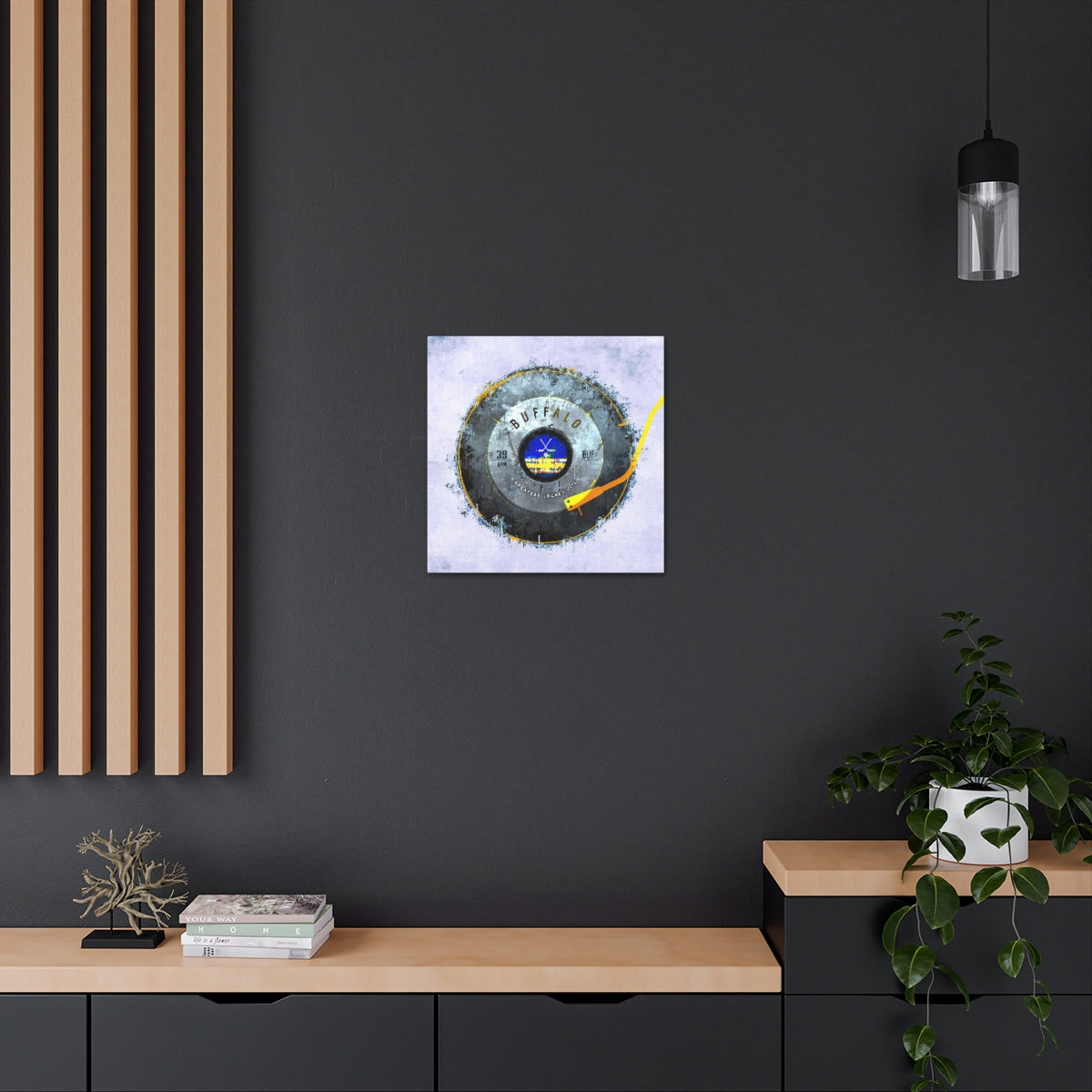 Buffalo Sabres Hockey Puck Turntable Canvas Art