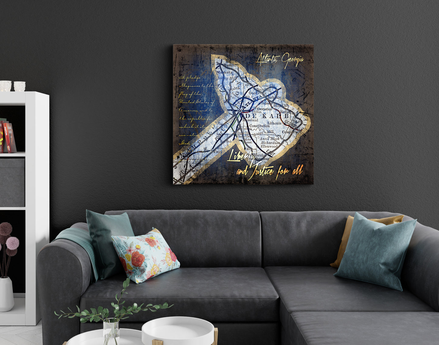 Atlanta Braves Vintage Canvas Map | Tomahawk Chop