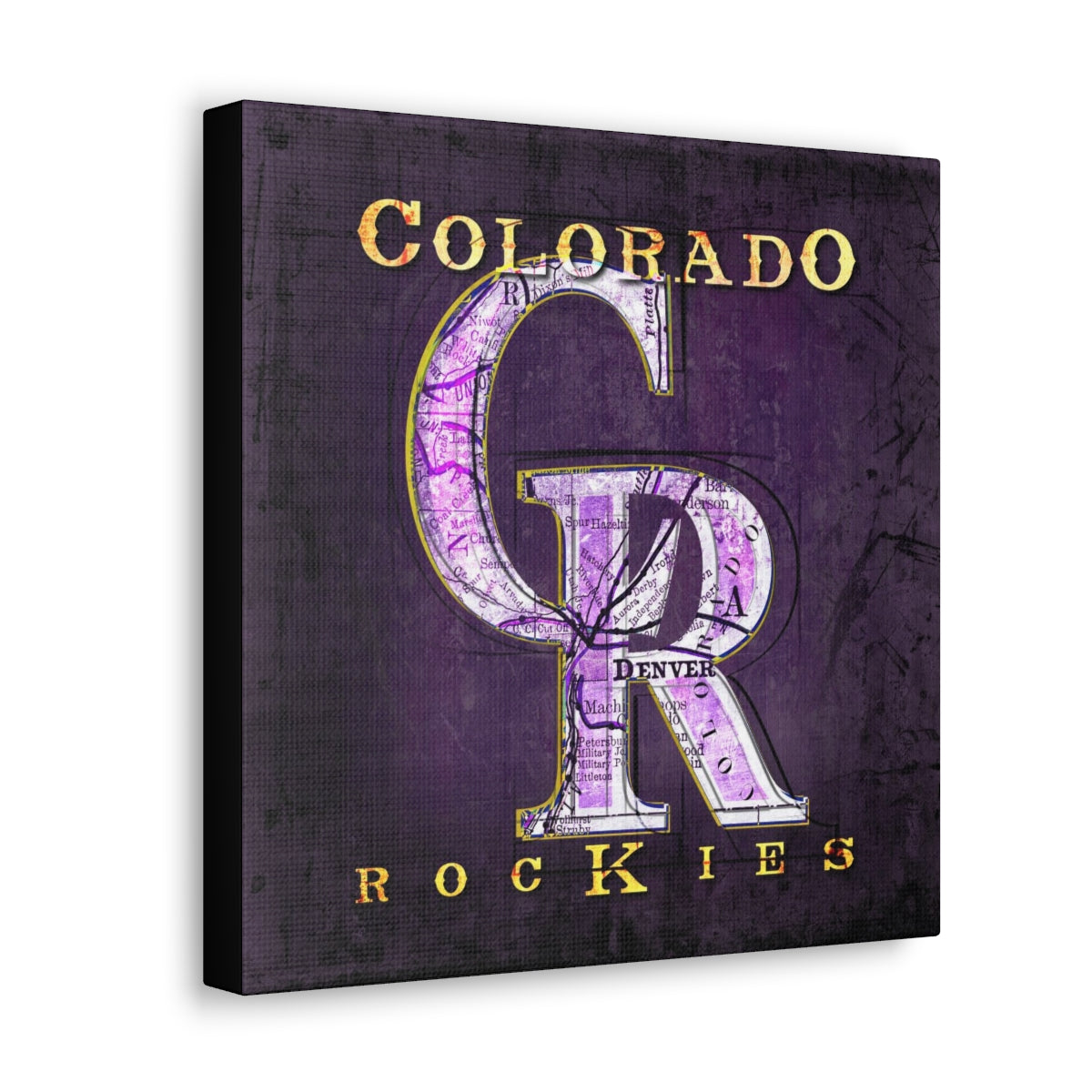 Colorado Rockies Vintage Canvas Map