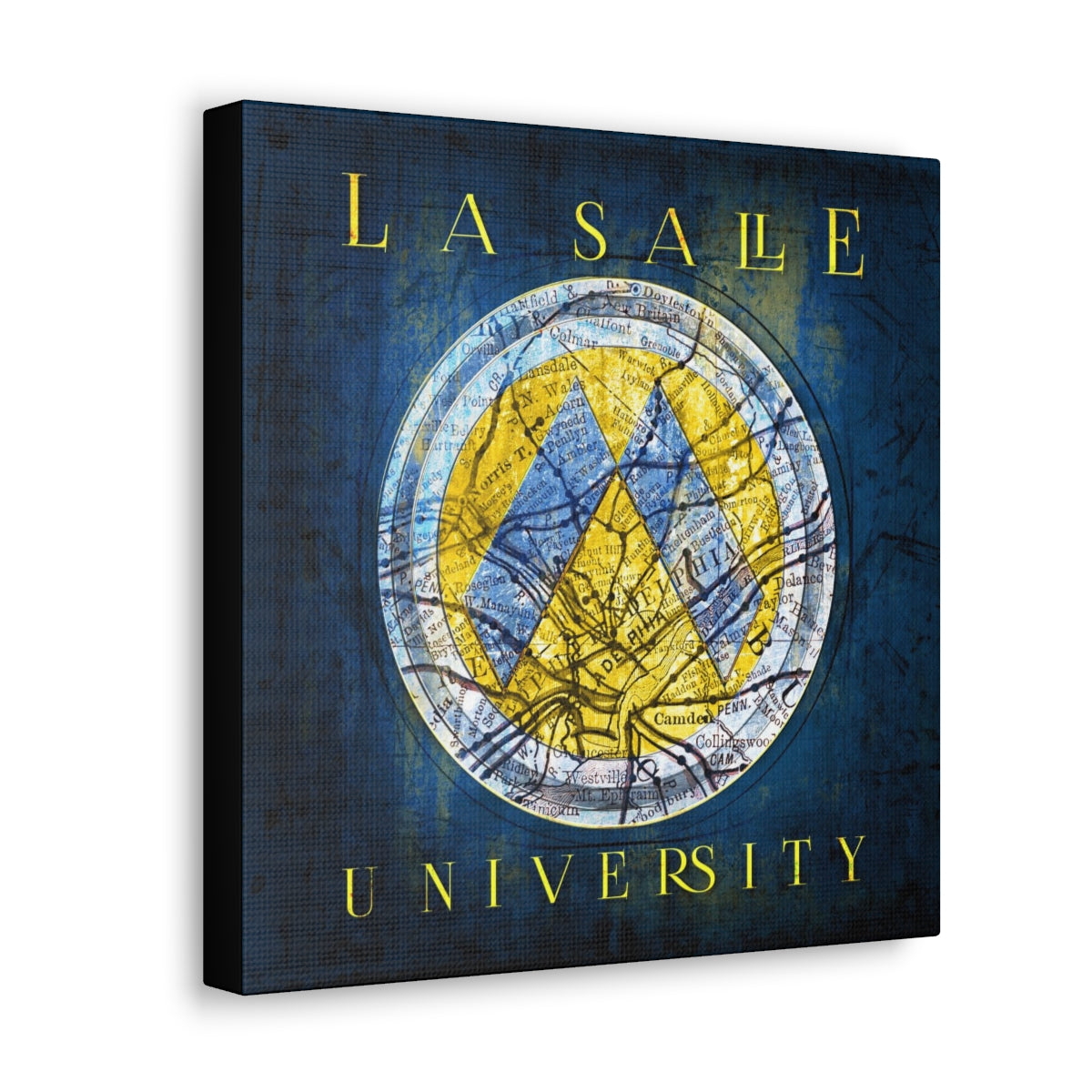La Salle University Vintage Canvas Map