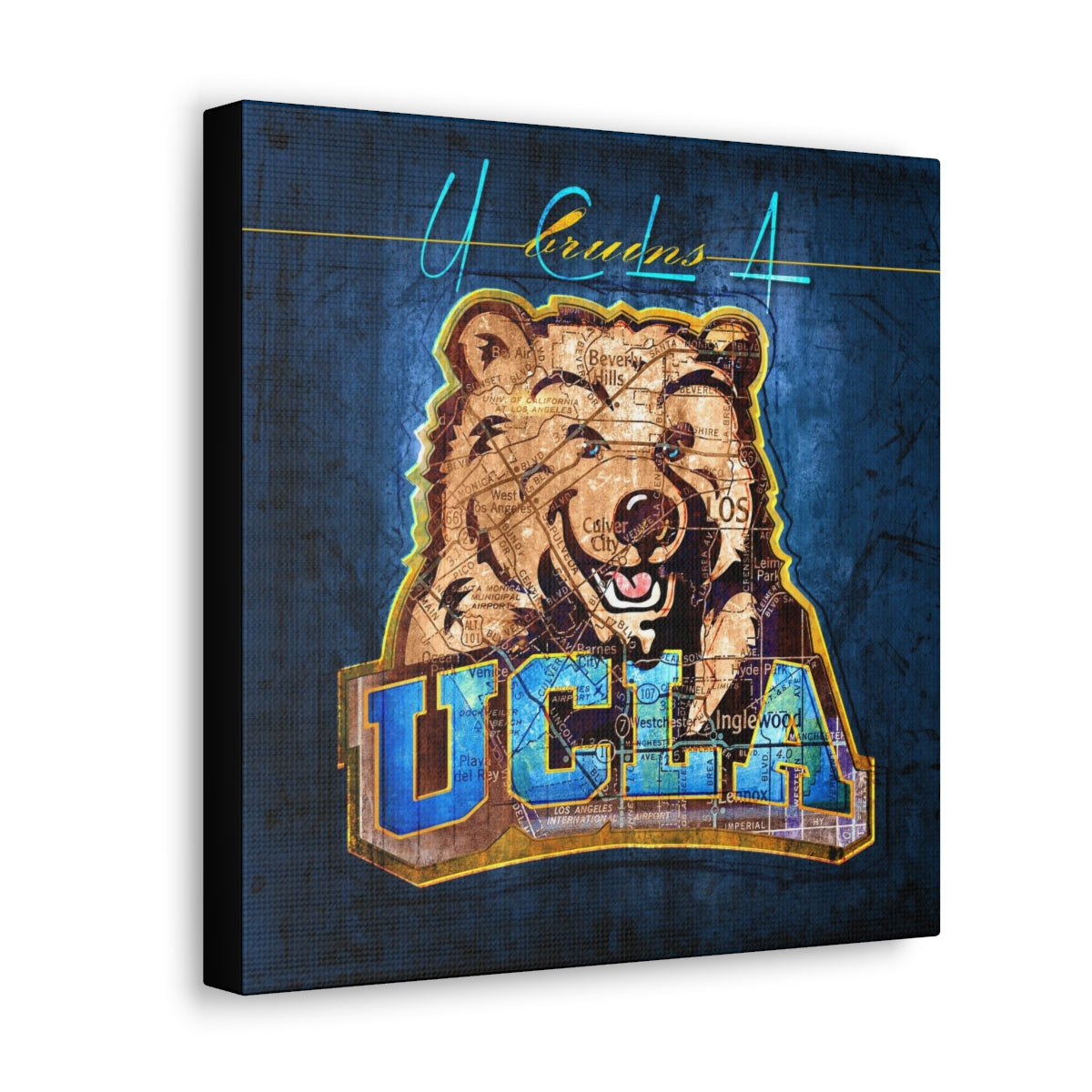 UCLA Bruins Vintage Canvas Bear Map
