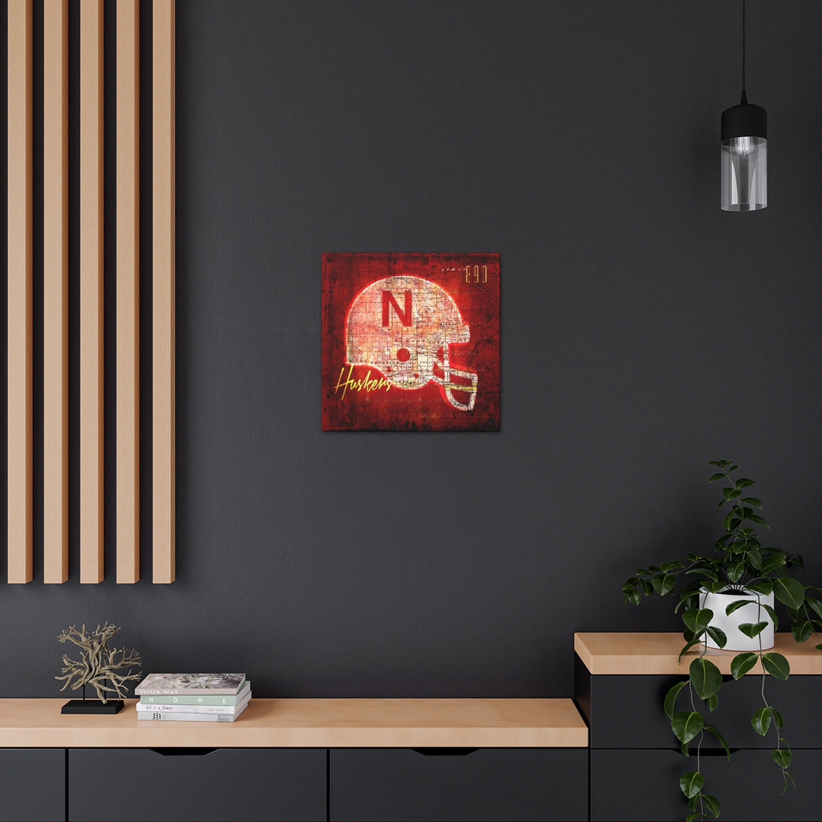 Nebraska Cornhuskers Vintage Canvas Map