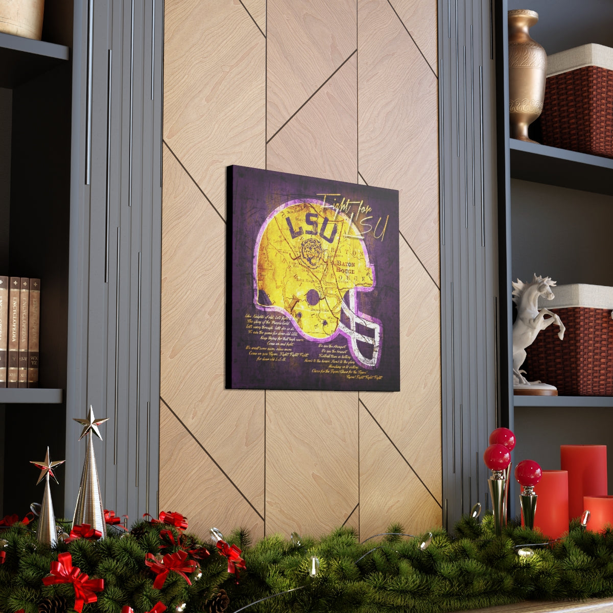 LSU Tigers Vintage Canvas Map | Fight Song Lyrics
