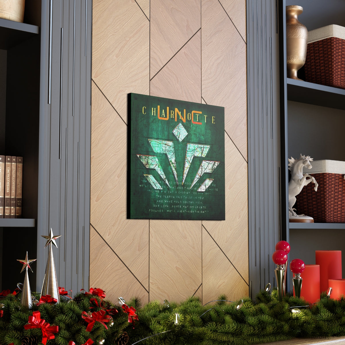 University of North Carolina at Charlotte Vintage Canvas Map