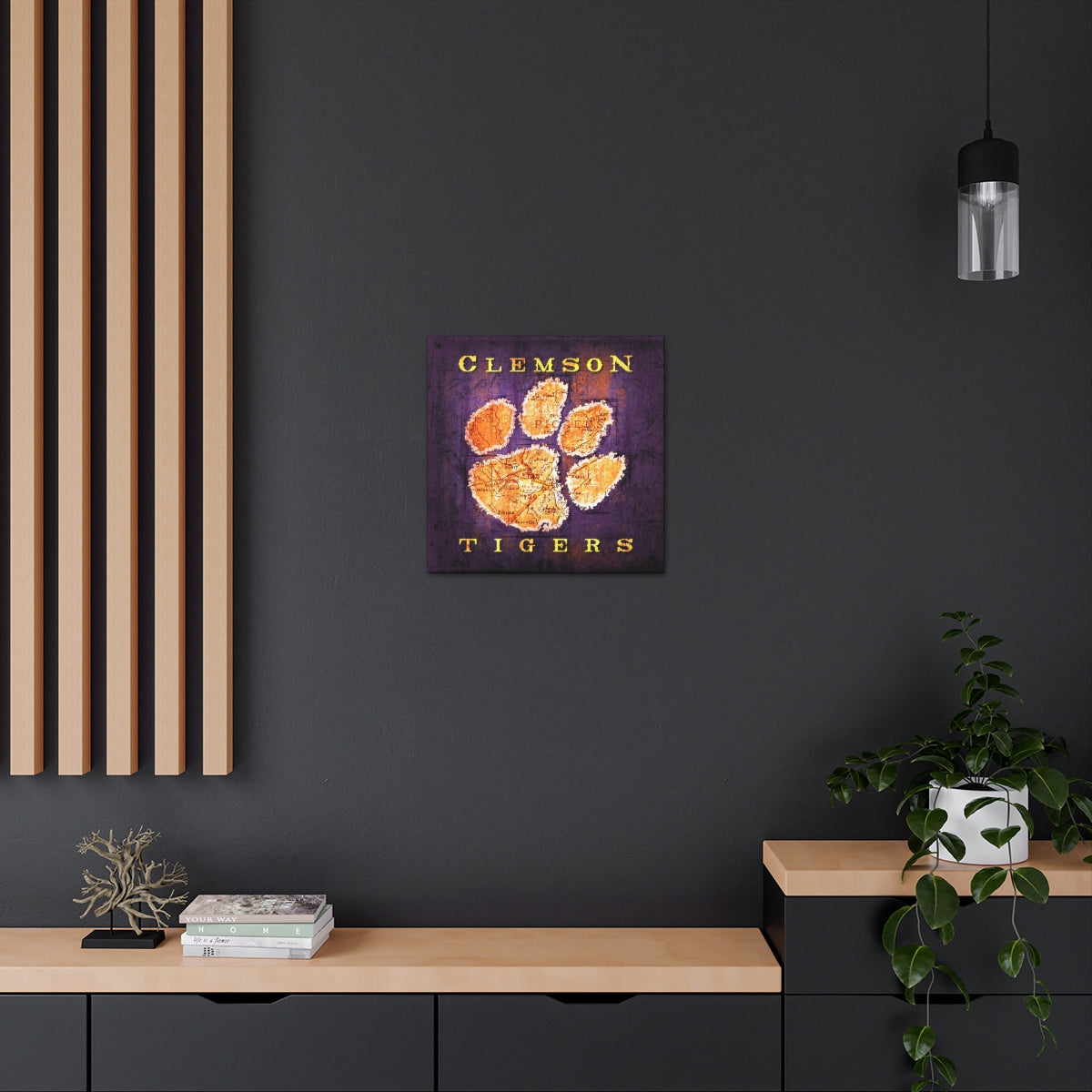 Clemson Tigers Vintage Canvas Map