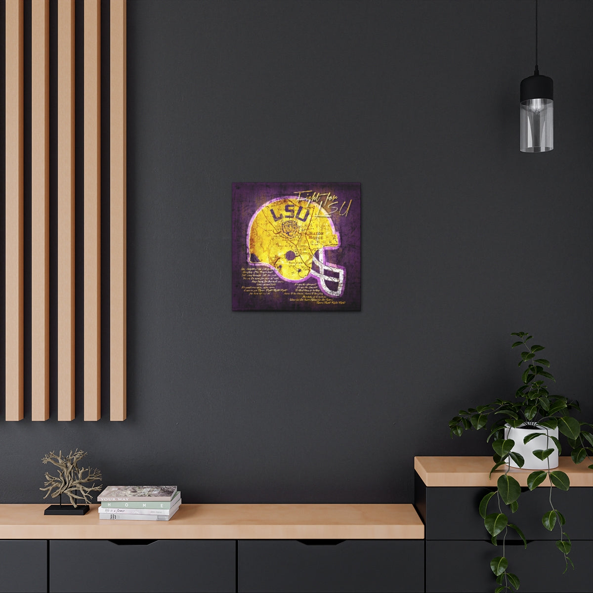LSU Tigers Vintage Canvas Map | Fight Song Lyrics
