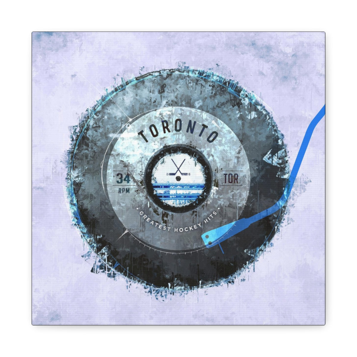 Toronto Maple Leafs Hockey Puck Turntable Canvas Art