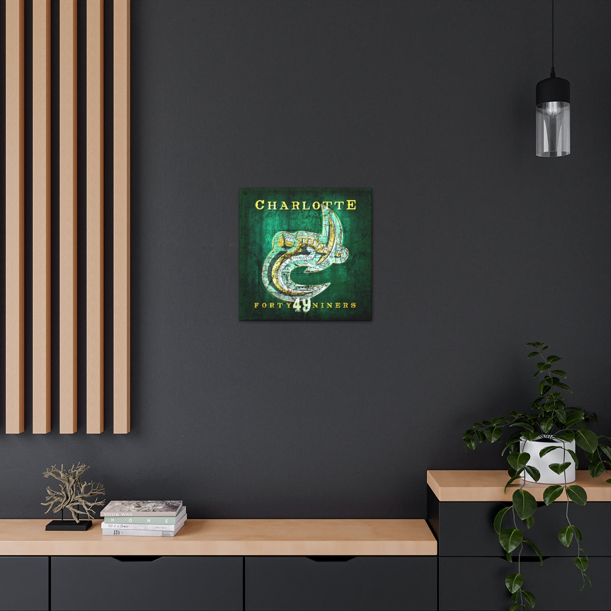 Charlotte 49ers Vintage Canvas Map