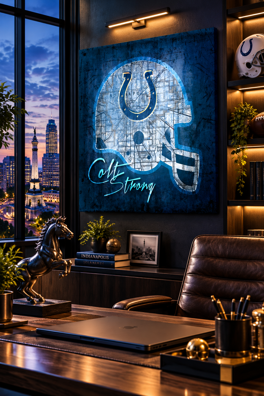 Indianapolis Colts Canvas Wall Art | Vintage City Map Football Decor