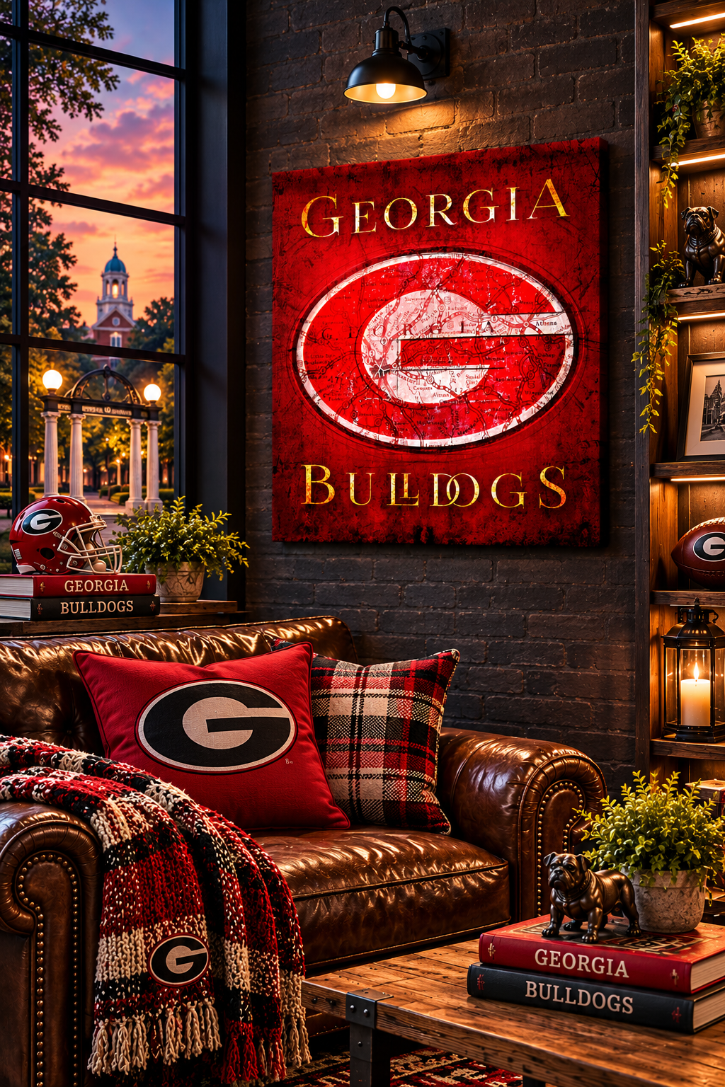 Georgia Bulldogs Canvas Wall Art | Vintage Athens Georgia Map | UGA Football Decor & Alumni Gift