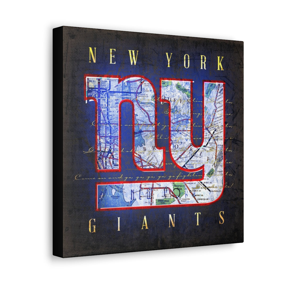 New York Giants Vintage Canvas Map