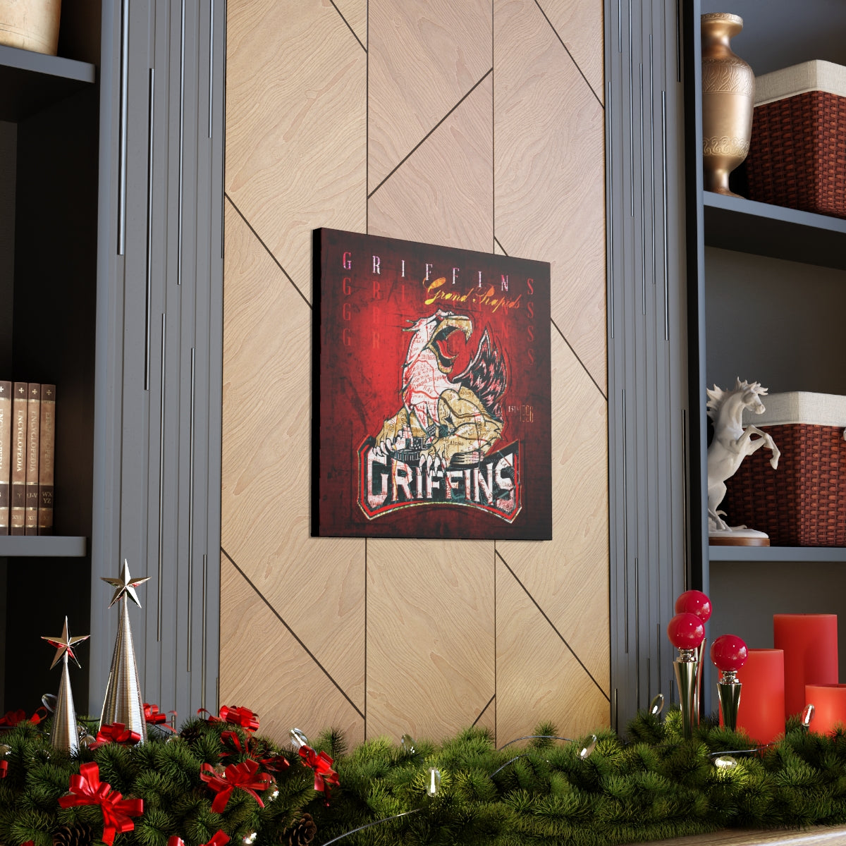 Grand Rapids Griffins Vintage Canvas Map