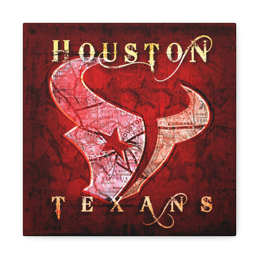 Houston Texans Vintage Canvas Map