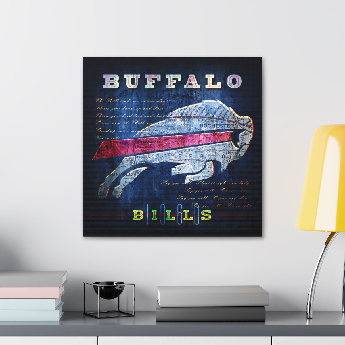 Buffalo Bills Vintage Canvas Map