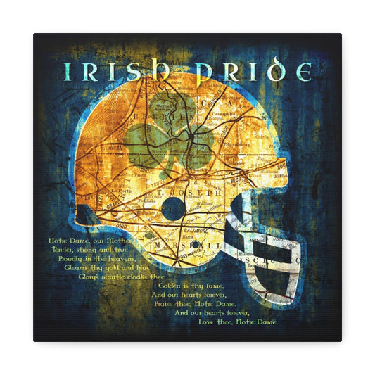 Notre Dame Fighting Irish Vintage Canvas Map | Fight Song Lyrics