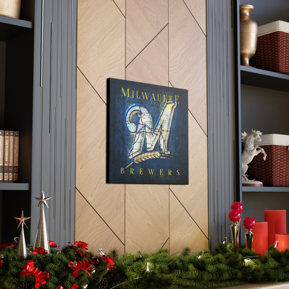 Milwaukee Brewers Vintage Canvas Map