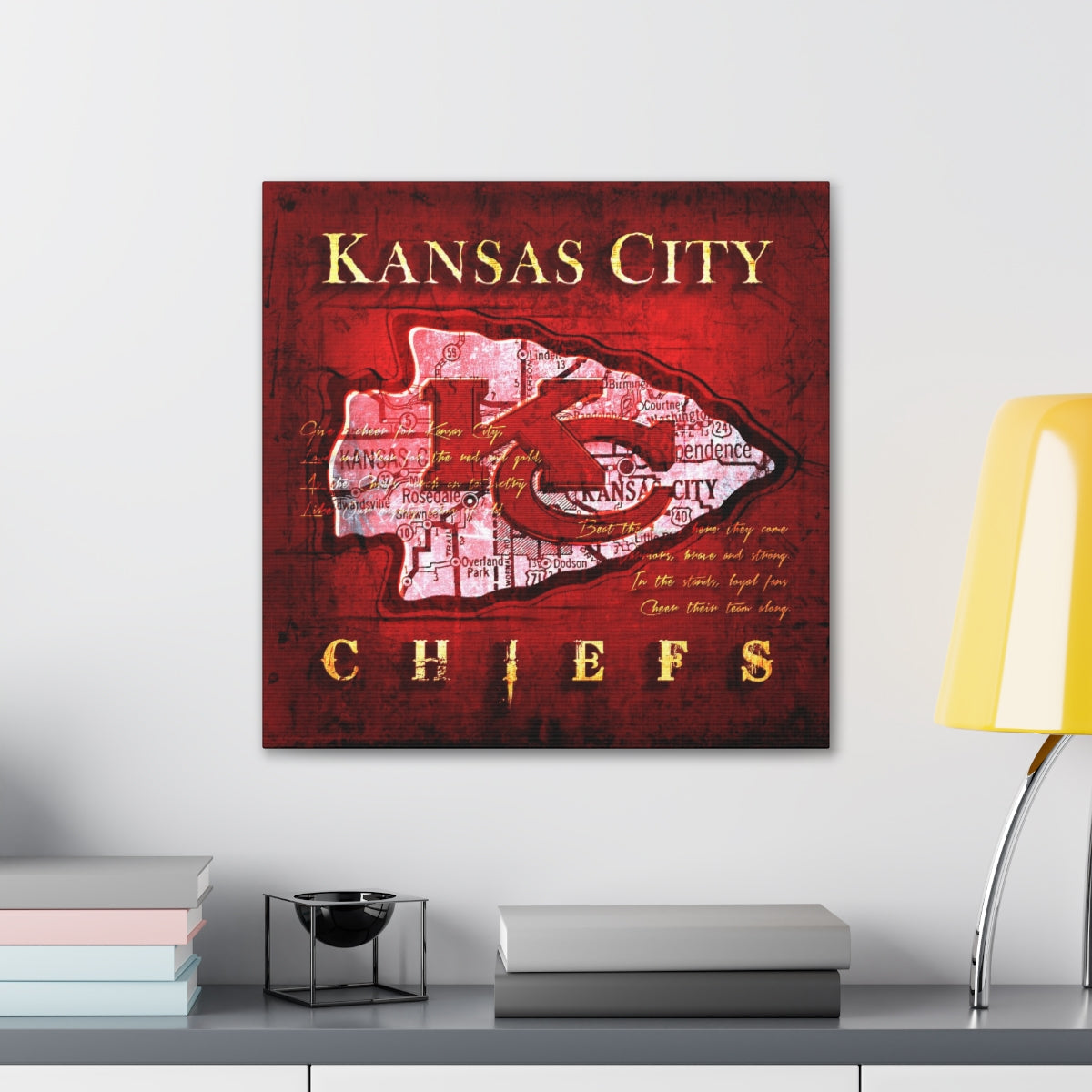 Kansas City Chiefs Vintage Canvas Map