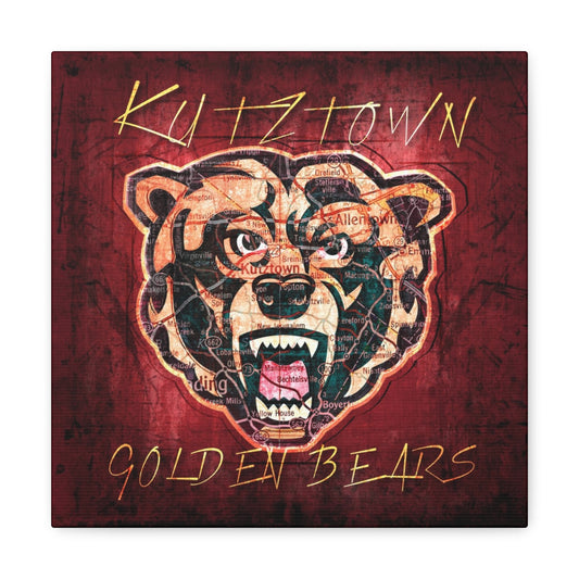 Kutztown Golden Bears Vintage Canvas Map