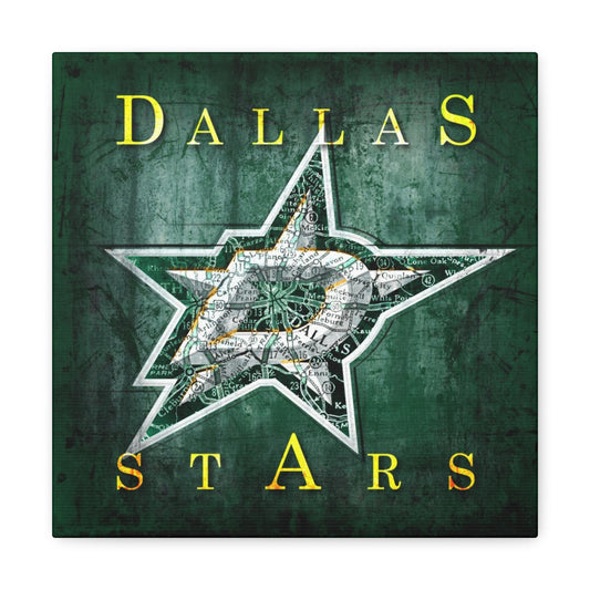Dallas Stars Vintage Canvas Map