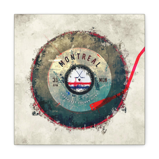 Montreal Canadiens Hockey Puck Turntable Canvas Art