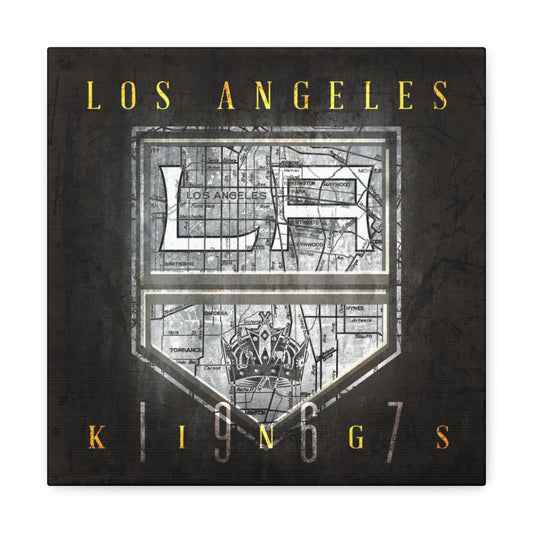Los Angeles Kings Vintage Canvas Map