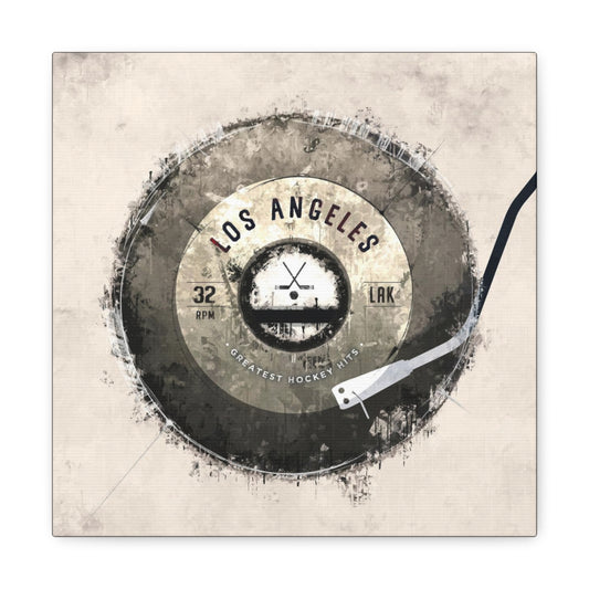 Los Angeles Kings Hockey Puck Turntable Canvas Art